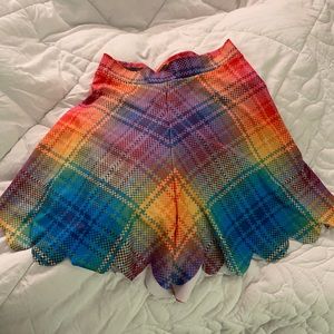 Blackmilk Rainbow Plaid Shorts XXS